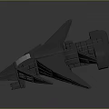 Futuristic Spacecraft 3D Model With Sharp Nose And Wing Structure For Space Exploration