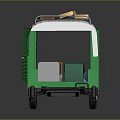 Green Taco Food Trailer with Orange Roof TACO HUB Sign and Ramp Entrance