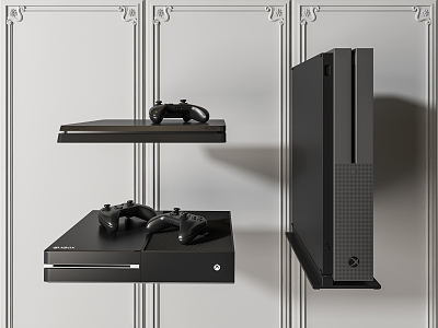 Modern game console combination 3d model