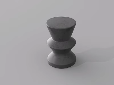 Modern Concrete Three Tier Round Side Table with Stacked Design 3d model