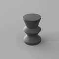 Modern Concrete Three Tier Round Side Table with Stacked Design