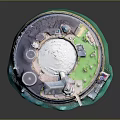 Circular Coastal Building Model Featuring Lighthouse Green Lawn And Surrounding Water