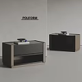 Modern Bedside Table Design With Wooden Frame Glass Top And Decorative Objects