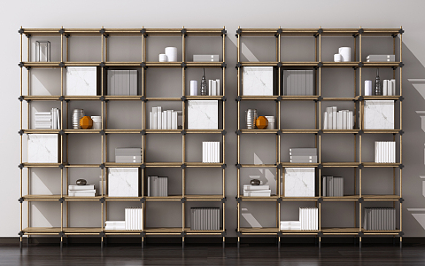 Modern Bookshelf Combination Storage Rack Display Rack 3d model