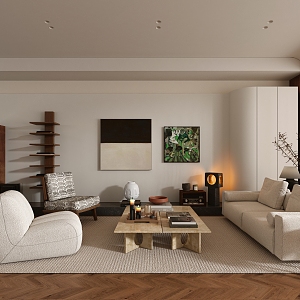 Middle Style Living Room 3d model