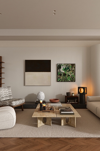 Middle Style Living Room 3d model