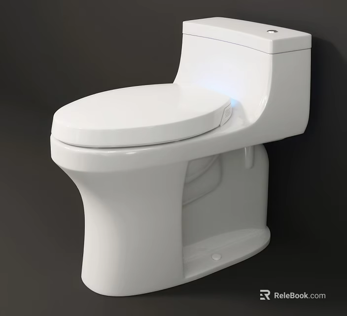 Sleek Modern White Toilet Design With Clean Lines And Ceramic Finish 3d model 