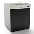 Modern Silver And Black Dishwasher With Control Panel And Digital Display Kitchen Appliance 3d model