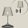 Table lamp wall lamp combination 3d model