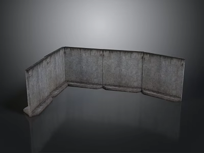 Gray Corner Concrete Wall Structure With Rough Texture Panels Industrial Style 3d model