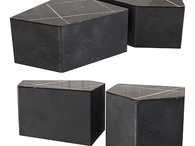 Modern Elegant Black Geometric Coffee Table with Sleek Design for Living Room 3d model