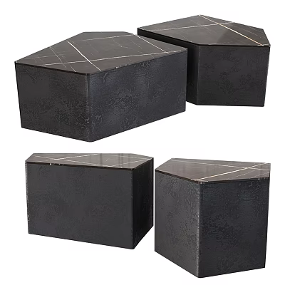 Modern Elegant Black Geometric Coffee Table with Sleek Design for Living Room 3d model