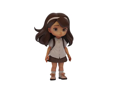 Cartoon little girl little girl cartoon people cute 3d model