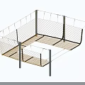 Sturdy Netting Fence with Metal Posts for Outdoor Safety Enclosure Design Structure
