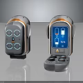 Modern Silver And Orange Equipment With Control Panels Buttons Display Screen And Blue Indicators