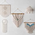 Handmade Macramé Wall Hangings With Bohemian Tassels And Geometric Patterns