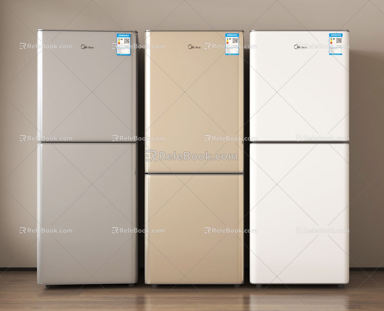 Modern refrigerator double door refrigerator 3d model