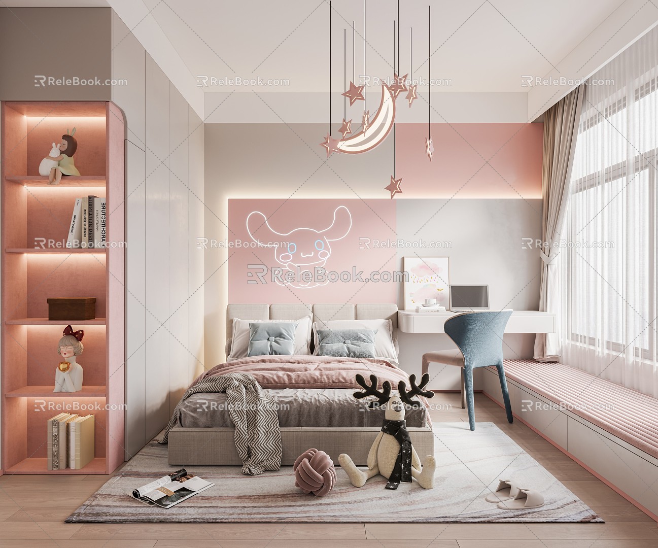 Modern Children's Room Girls Room 3d model