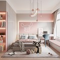 Modern Children's Room Girls Room 3d model