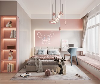 Modern Children's Room Girls Room 3d model