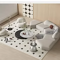 Modern edra sofa coffee table combination 3d model
