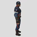 Game Movie Character Captain America in Blue Red White Uniform With Chest Star and Helmet