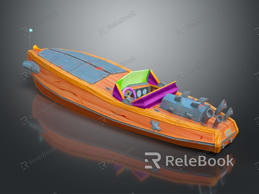 modern assault boat racing boat speedboat yacht model