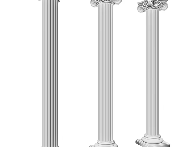 Classical Roman Columns With Fluted Shafts And Ornate Capitals For Architectural Decoration 3d model