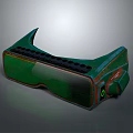 Modern Green VR Goggles With Transparent Lens Black Strap And Sleek Design