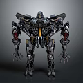 Futuristic Mechanical Robot Design With Metal Wings Glowing Core And Mechanical Limbs
