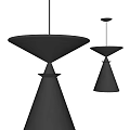 Modern Black Pendant Lamps With Unique Geometric Cone Shapes For Interior Decor