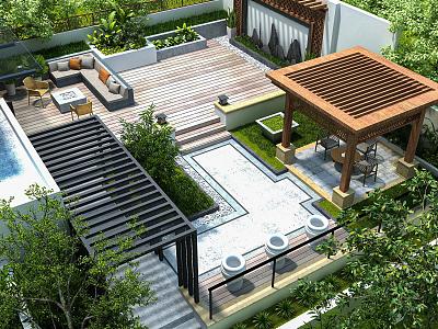 Modern Courtyard Garden model