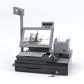 Commercial POS System With Touch Display Screen Numeric Keypad And Receipt Printer For Retail Business 3d model