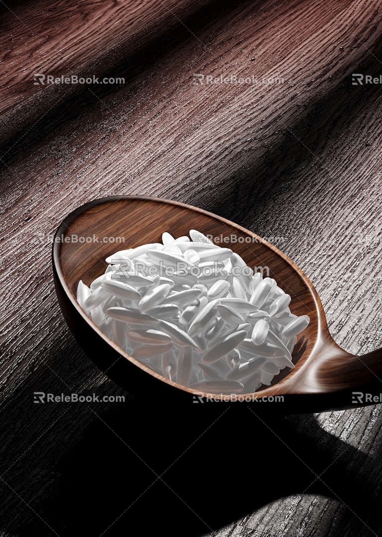 rice rice spoon 3d model