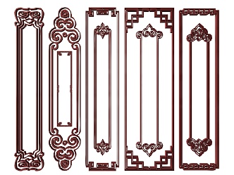 New Chinese Style Flower Lattice Window Carved Hollow Carved Window Corner Carved Gypsum Line Carved Window Pattern Carved 3d model