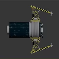 Aerospace Cylindrical Module Equipped With Yellow Mechanical Arm For Space Exploration