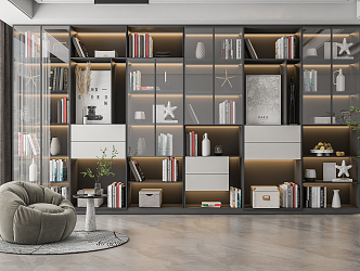 Modern Bookcase Decorative Cabinet 3d model