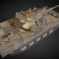 Military Armored Tank With Turret Cannon Tracks And Antenna Design