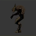 Scifi Character Creature With Armored Exoskeleton Golden Black Design And Clawed Hands