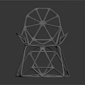 Stylish Modern Leisure Chair Featuring Geometric Metal Frame and Artistic Design Structure