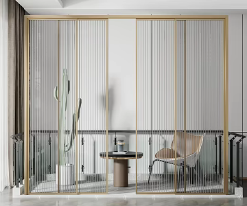 Modern sliding door glass sliding door 3d model