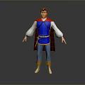 Man in Blue Outfit With Red Cape White Sleeves And Sword