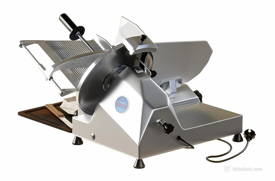 Stainless Steel Electric Food Slicer With Sharp Blade And Adjustable Thickness 3d model 