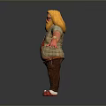 Blonde Bearded Man Wearing Red Flower T-Shirt Brown Pants Red Shoes Gold Bracelet Arms Outstretched