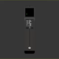 Black Vertical Device Featuring Screen With Green Light Control Panel Buttons And Icons 3d model