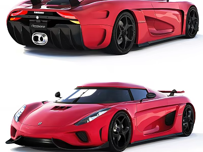 Red Sports Car Showcasing Sleek Aerodynamic Body Front Rear Design And Black Alloy Wheels 3d model