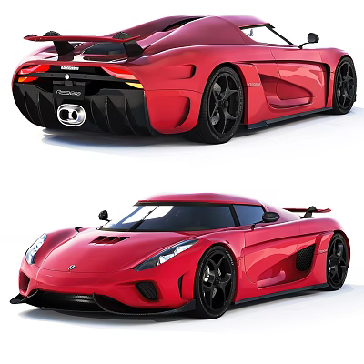 Red Sports Car Showcasing Sleek Aerodynamic Body Front Rear Design And Black Alloy Wheels 3d model