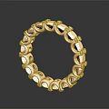 Elegant Golden Circular Bracelet Adorned With Red Gemstones And Intricate Design