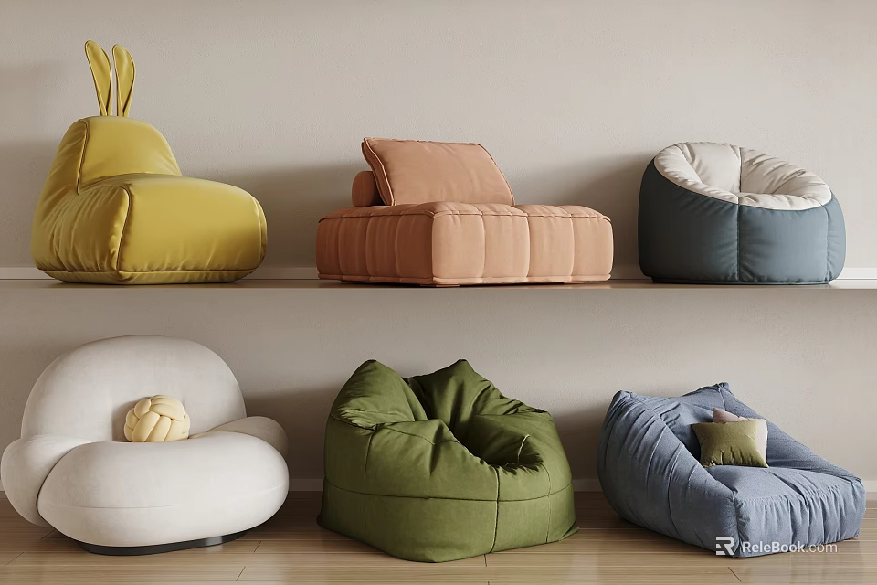 Single Sofa Various Colors Different Styles Comfortable Modern Design For Interior Decor 3d model 