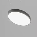Modern Circular Pendant Light With Silver Metal Frame And Illuminated Surface For Interior Design 3d model